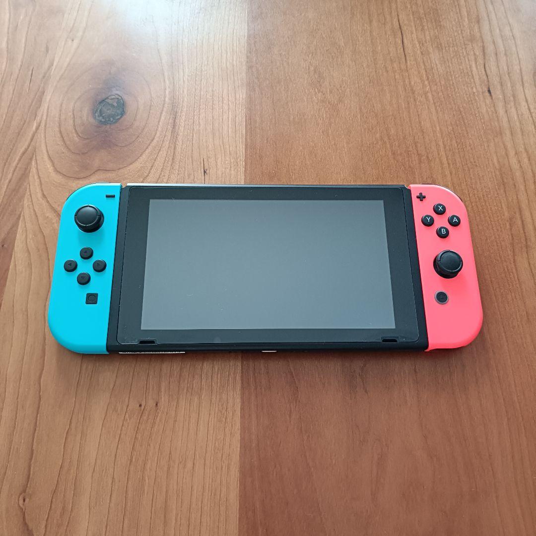Nintendo Switch本体 青/赤Joy-Con SDカード付！