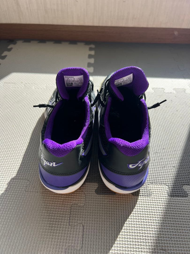 27cm asics バレーボールシューズ 黒/紫 ローテジャパンライトFF