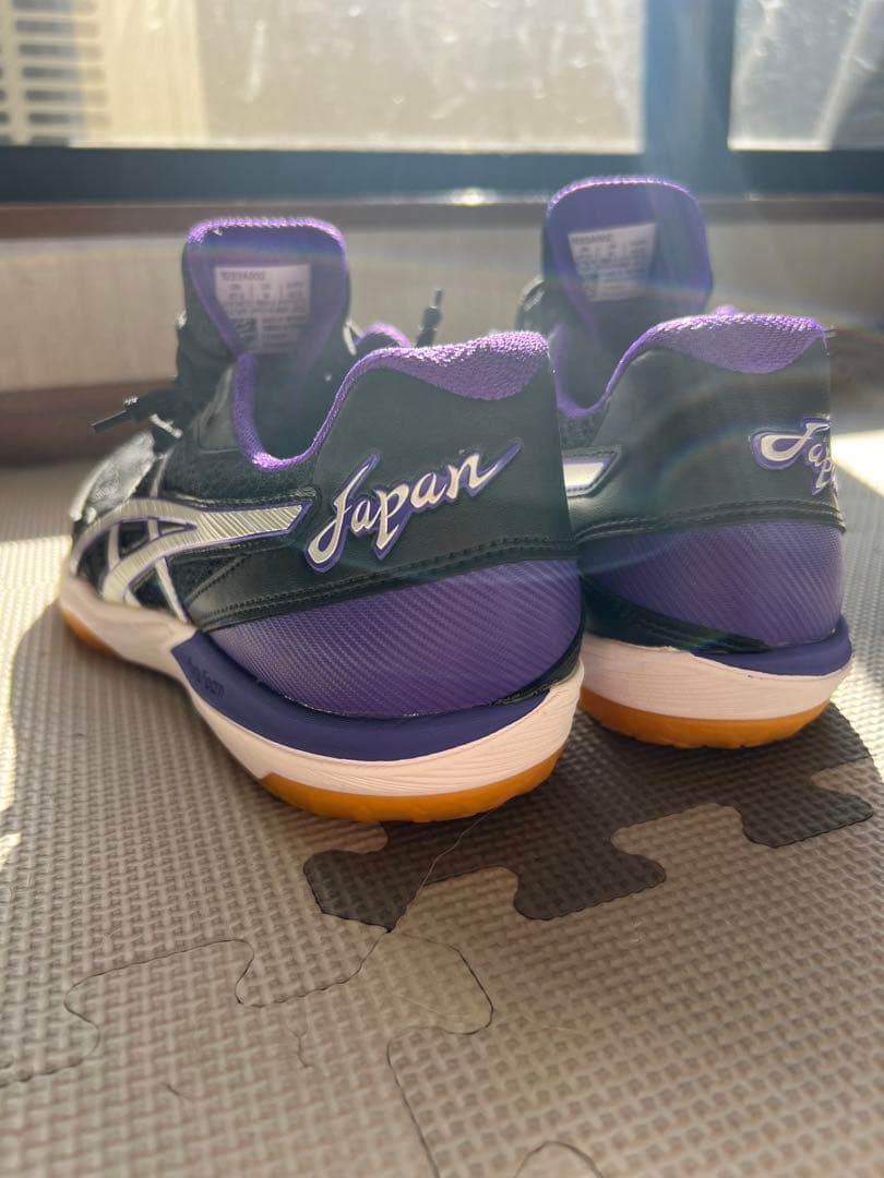 27cm asics バレーボールシューズ 黒/紫 ローテジャパンライトFF
