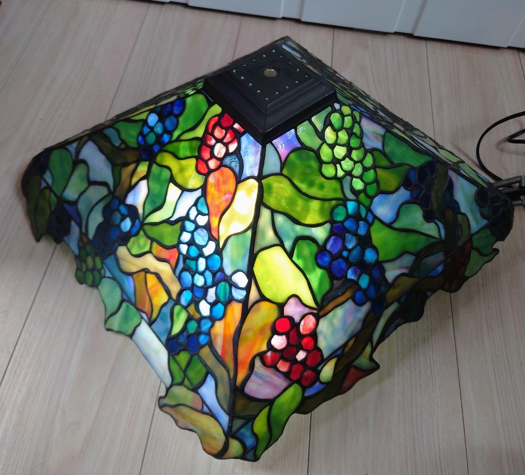 ステンドグラス　葡萄　電傘(ランプシェード)　46cm×42cm