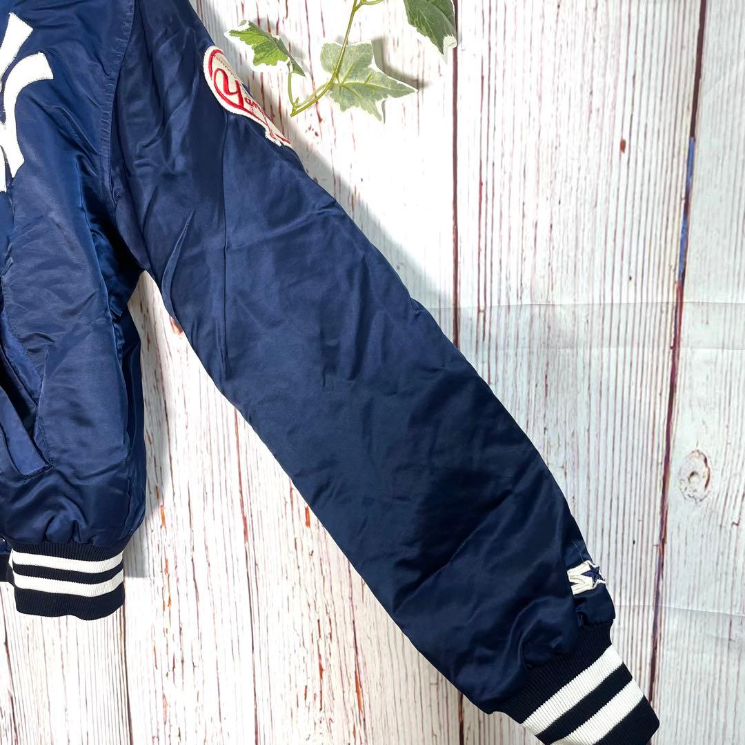【希少】MLB スターターブルゾンスタジャンジャケットヤンキースネイビー　刺繍