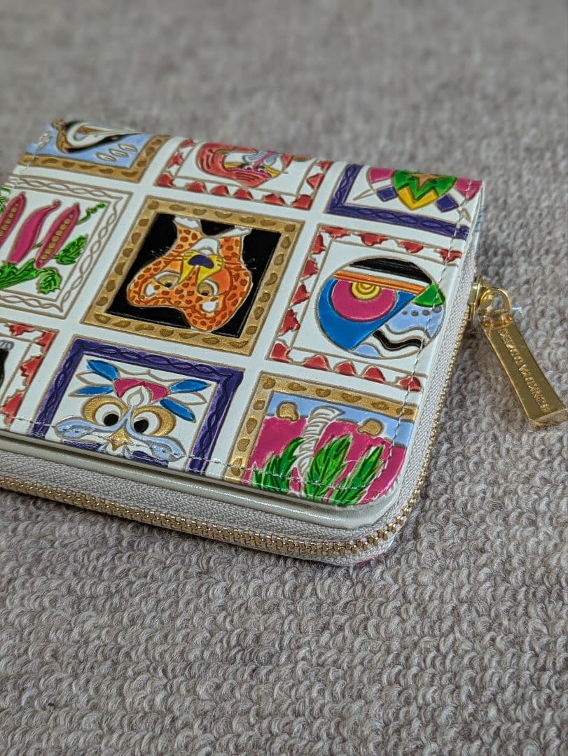 文庫屋大関　二つ折りファスナーミニ財布　アフリカ