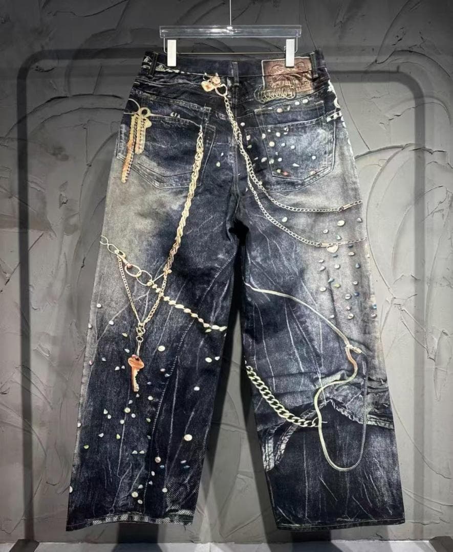 Acne Studios 馬年限定 チェーン柄ジッパーパンツ