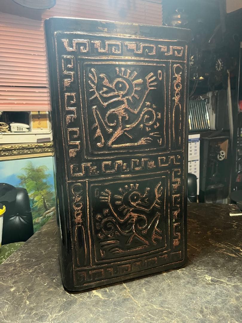 傘立て、陶器傘立て、アジアンテイストの陶器傘立て、中国の傘立て、古代壁画傘立て