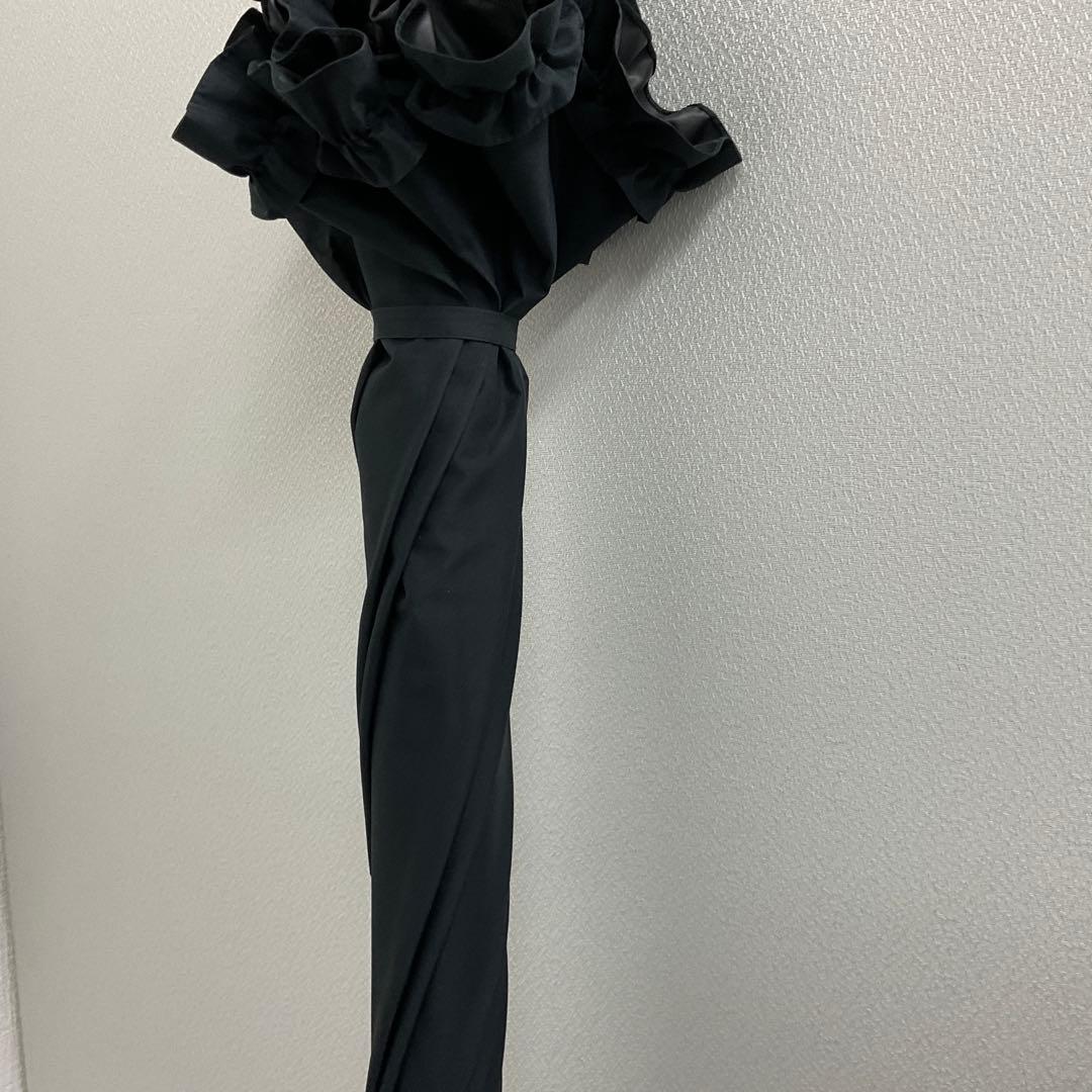 サンバリア100 日傘　折りたたみ　2段階　ブラック　フリル