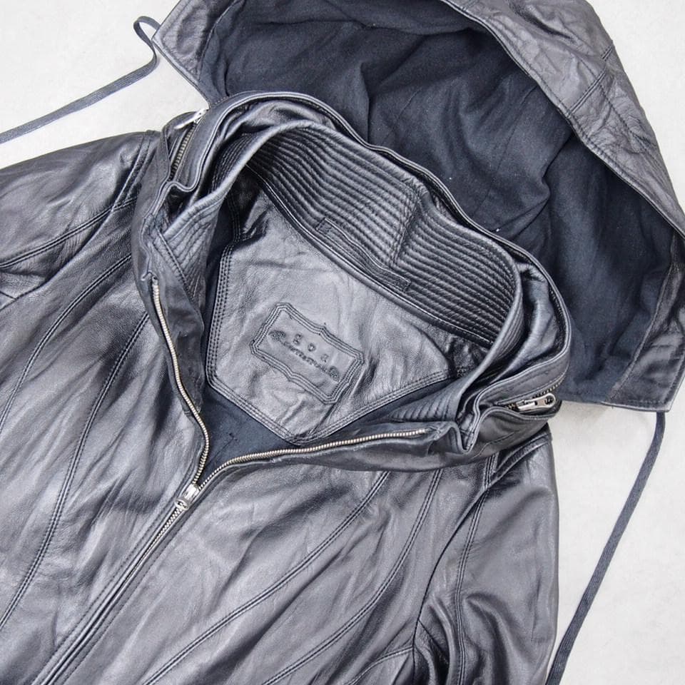 goa ゴア 本革 フードイン リアルゴートレザーライダースジャケット F