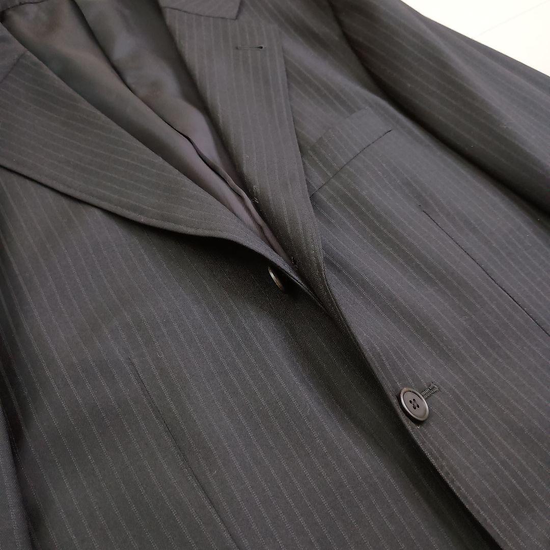 美品 ポールスミス ロロピアーナ 段返り三つボタン ストライプ スーツ XL