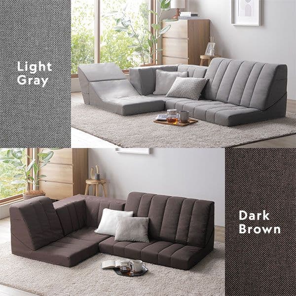 コーナー ソファセット 3点セット ライトグレー ハイバック リクライニング