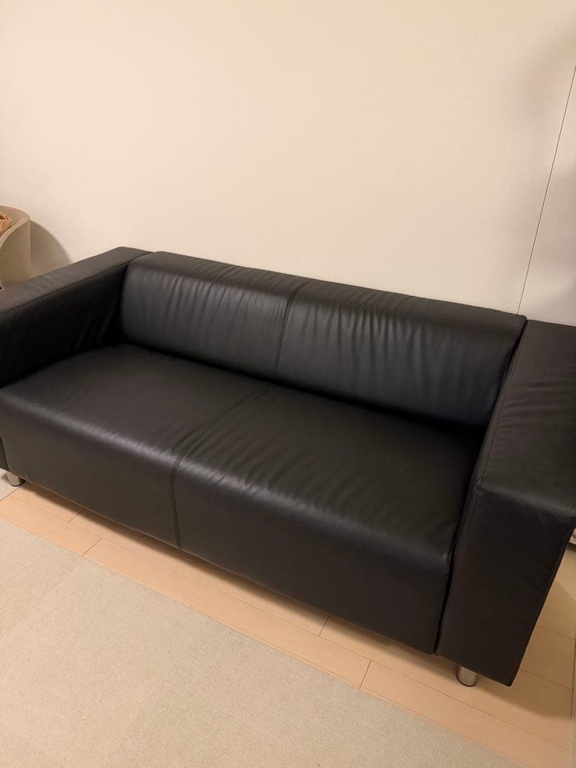 IKEAクリッパン黒レザー(説明欄をよくご覧になってからご購入お願いします）
