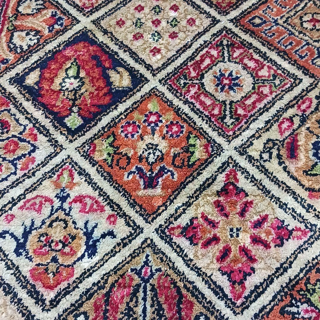 Y2822-2 ペルシャ絨毯 クム産 シルク100% 手織り