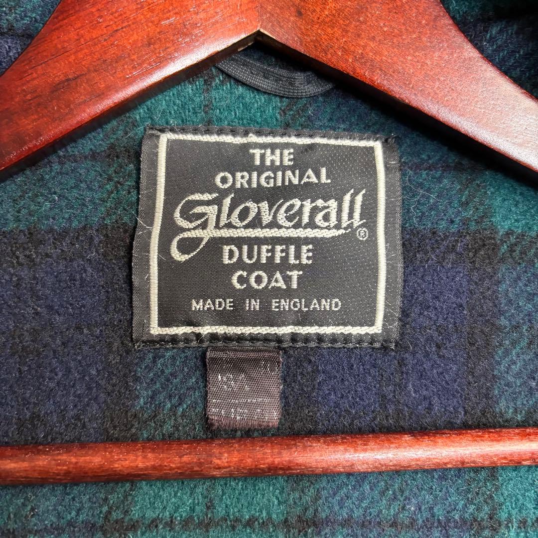 美品✨グローバーオール ダッフルコート 英国製 チェック ブラック 40 L
