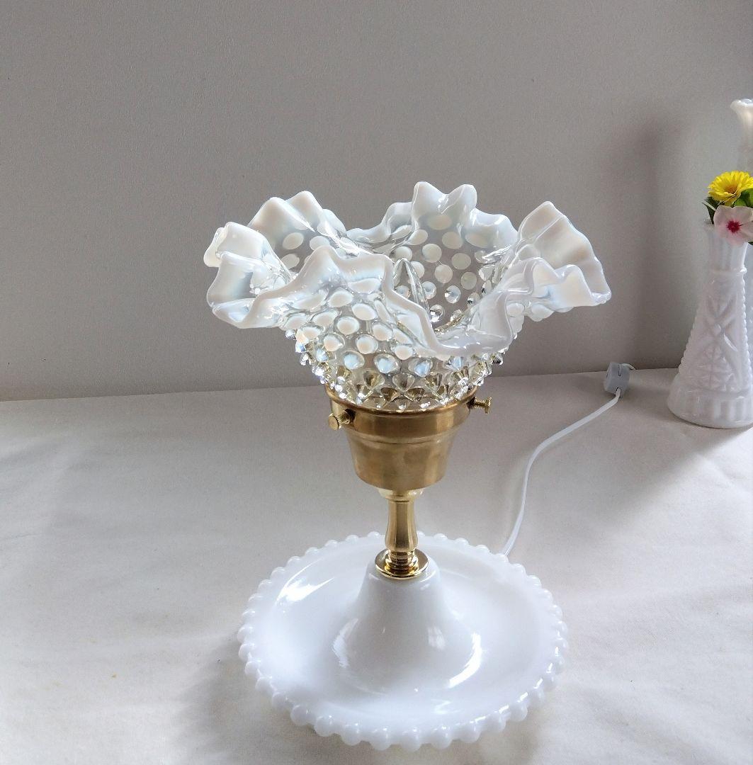 フェントン フレンチ オパールセント ラッフルシェードランプ