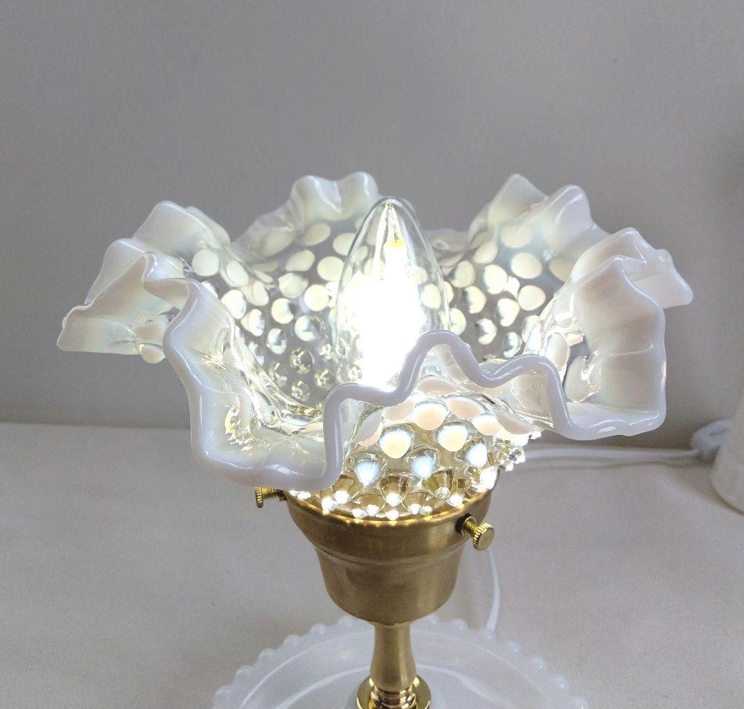 フェントン フレンチ オパールセント ラッフルシェードランプ