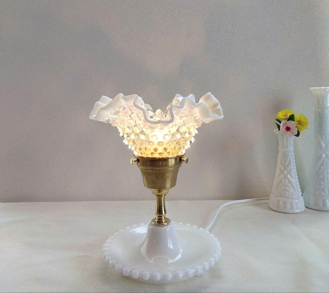 フェントン フレンチ オパールセント ラッフルシェードランプ