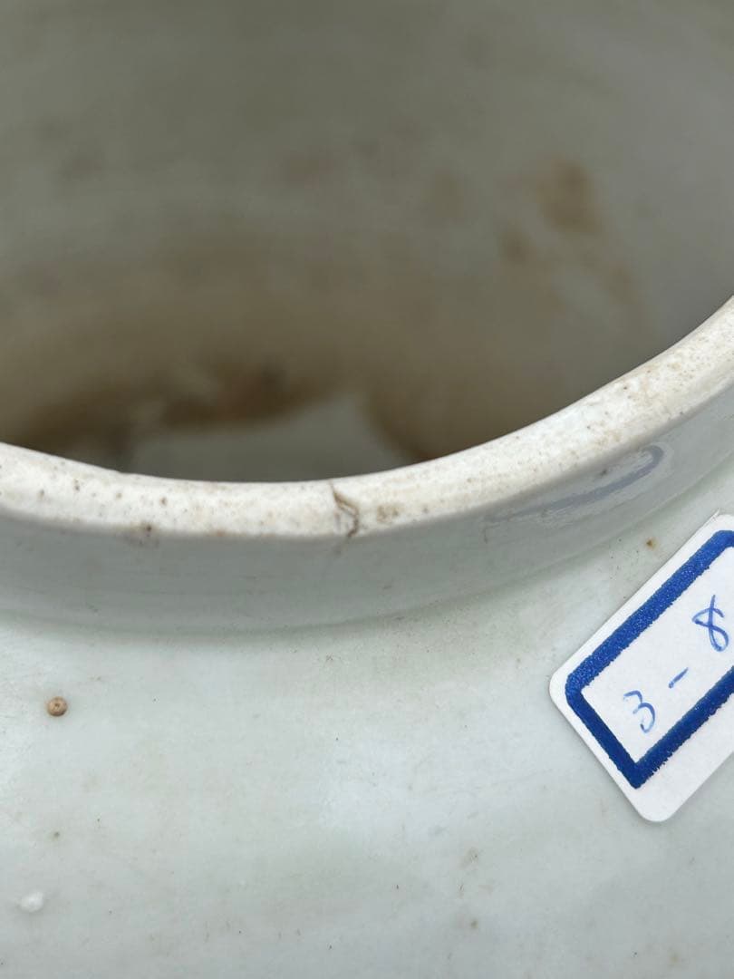 李朝　白磁　大壺　アンティーク　送料込み0308