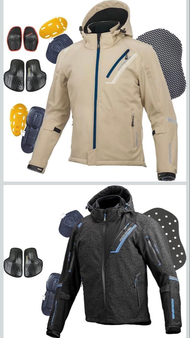 美品 コミネバイク用 ジャケット プロテクトソフトシェルウィンターパーカー5XL