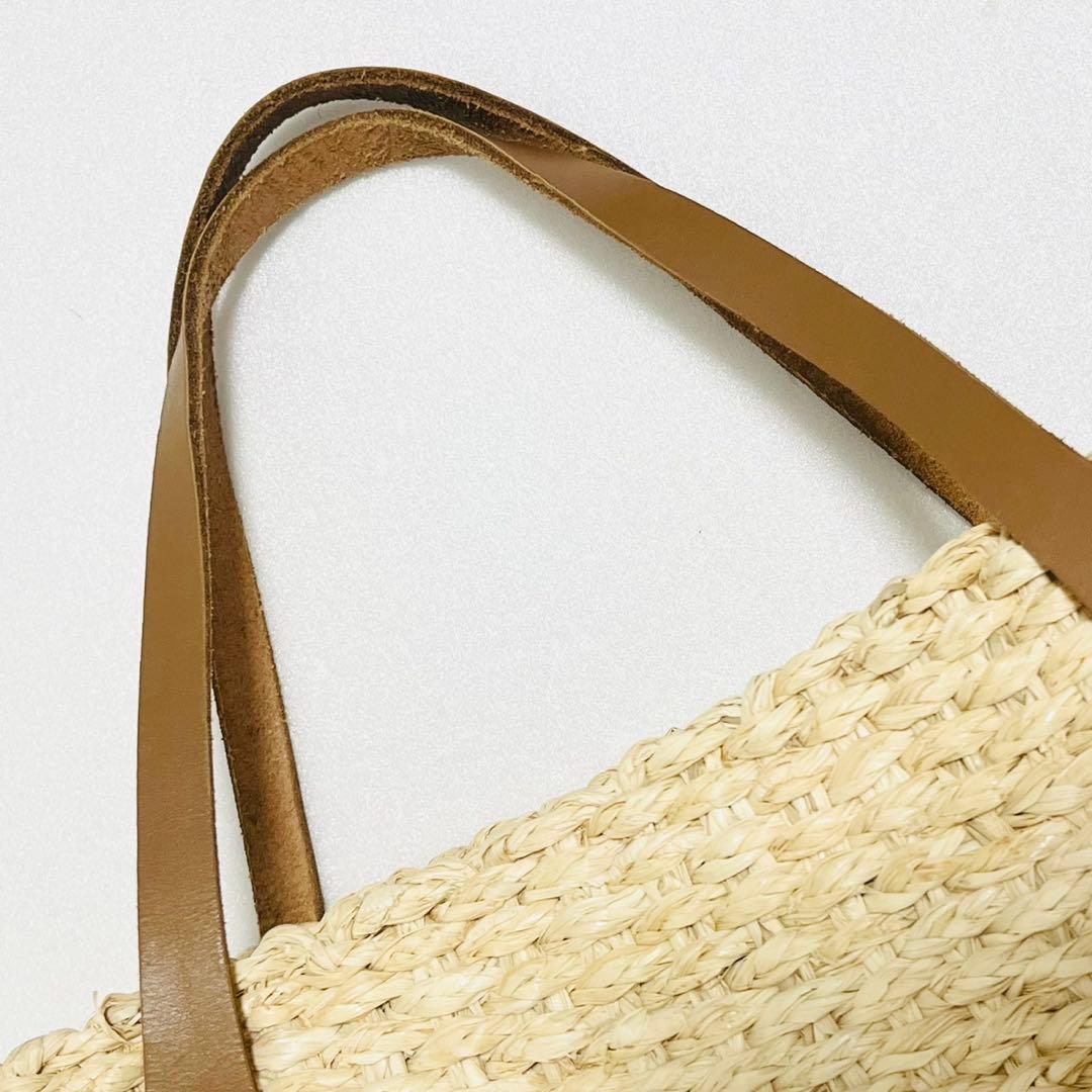 【完売品】クレドラン かごバッグ ボックス型 ファスナー 帆布 異素材ミックス