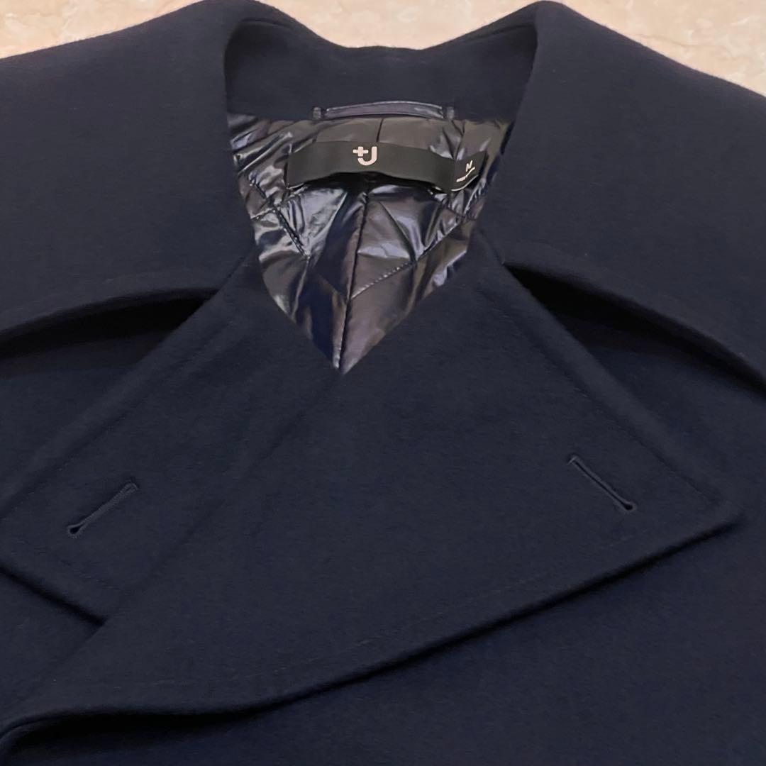 ユニクロ +J ジルサンダー ウールブレンド オーバーサイズ ピーコート M 紺