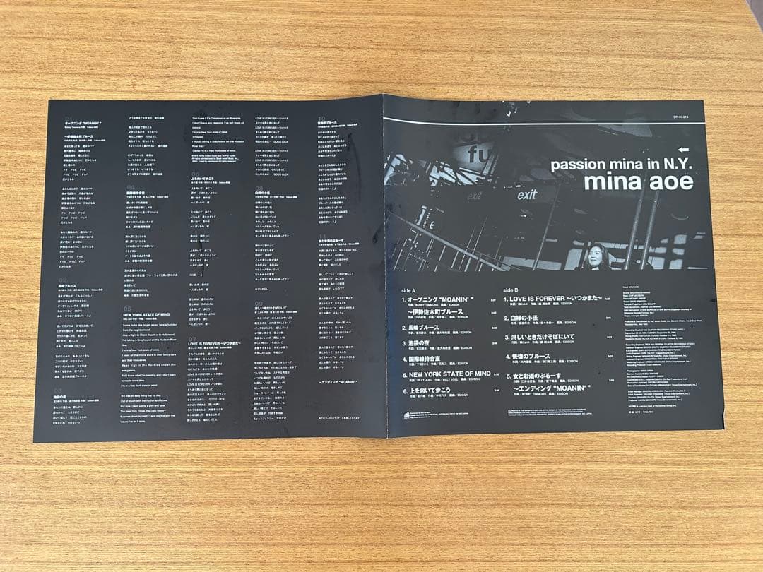 PASSION MINA IN N.Y. 青江三奈 LP