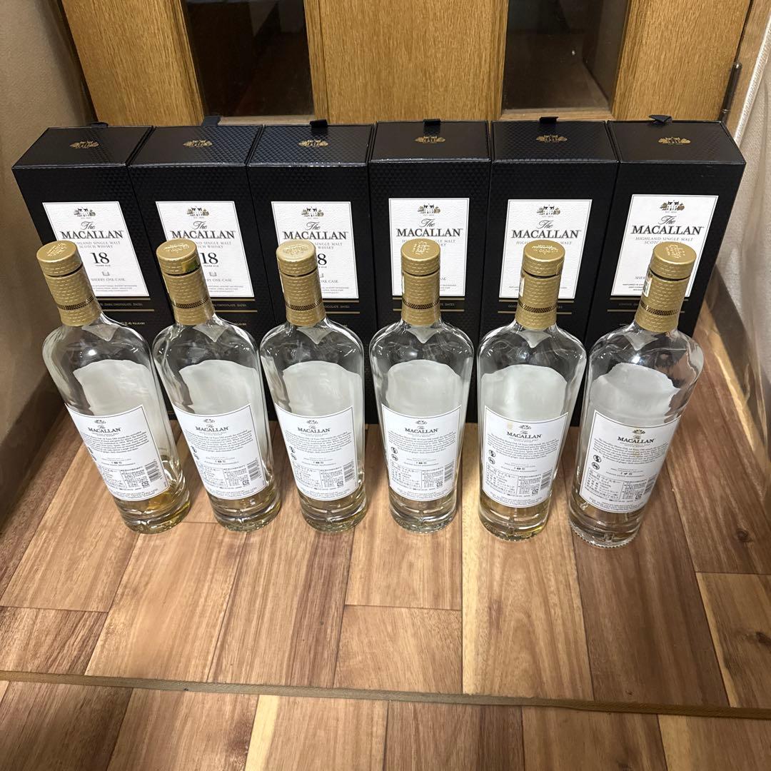 MACALLAN マッカラン 18年 700ml 空瓶 6本 空箱6個A1