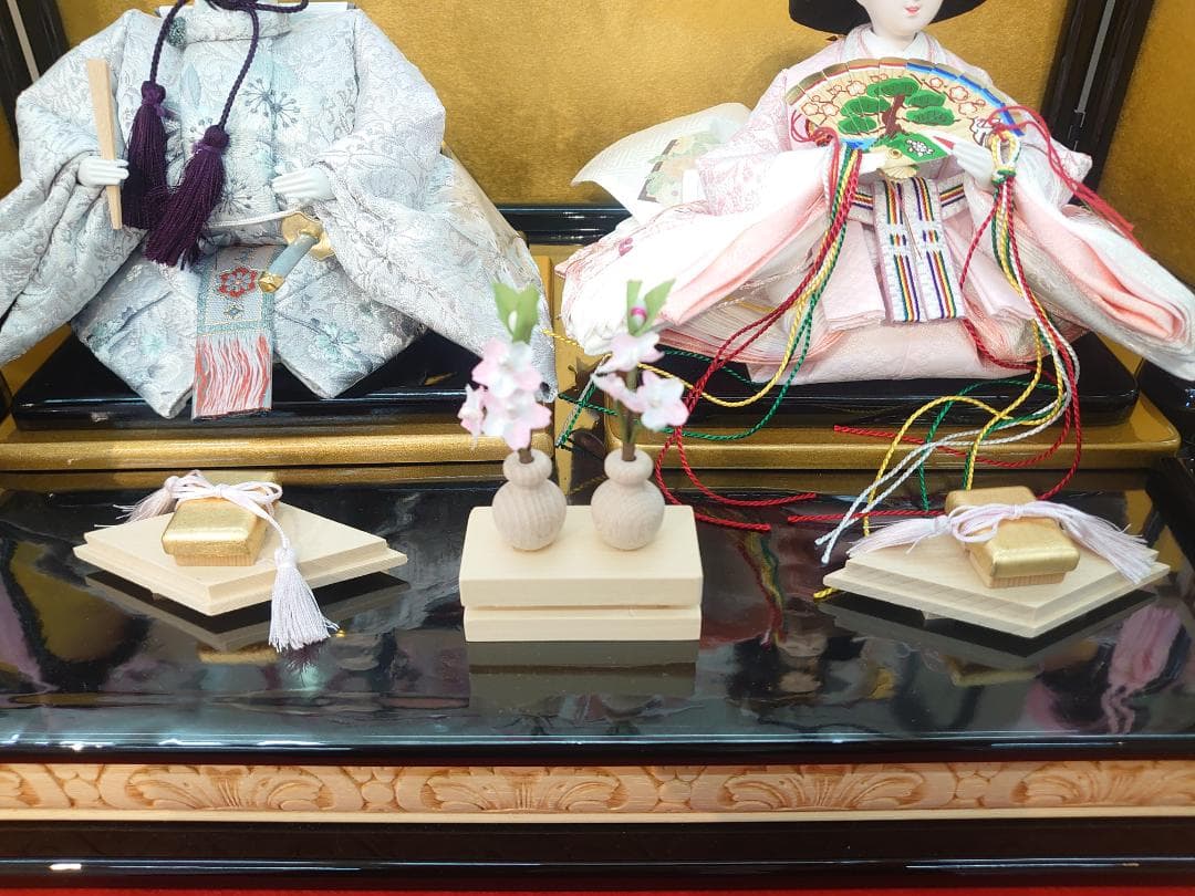 ●さくらの着物おすすめです●新品おひなさま●　さくら刺繍飾り　フルセット