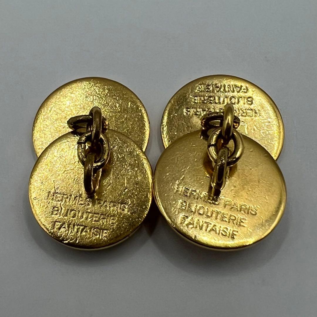 【極美品】エルメス カフスリンクス セリエ ゴールド金具