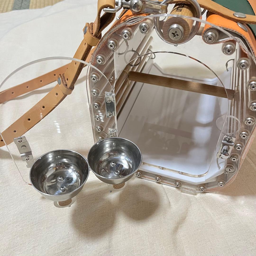 LITTLE BUDDY クリア中型インコ用　オレンジ×グリーン