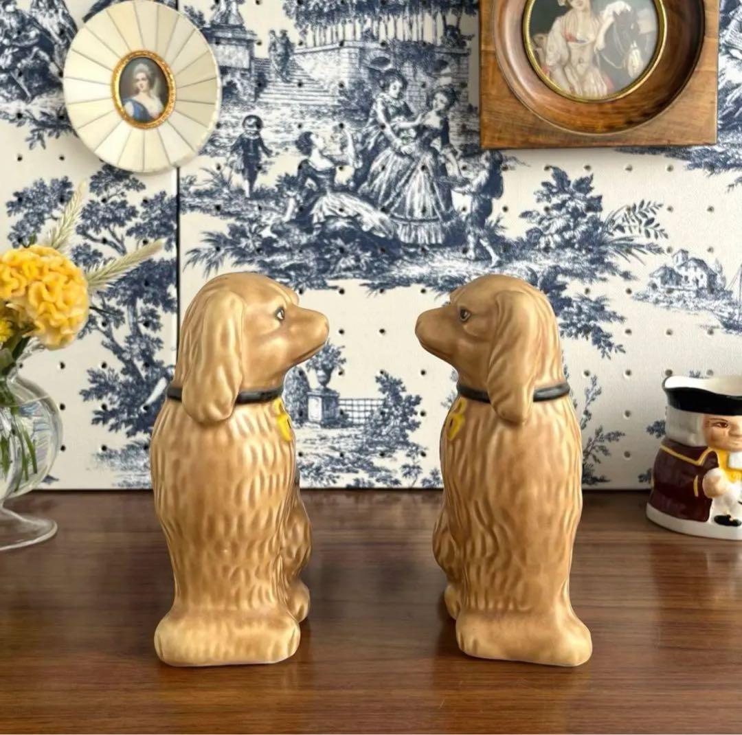 英国ヴィンテージ ♤ スタッフォードシャードッグ 小さめ14cm