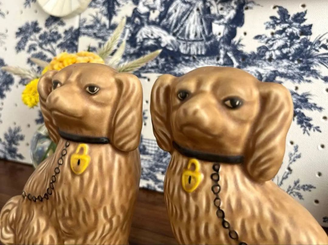 英国ヴィンテージ ♤ スタッフォードシャードッグ 小さめ14cm