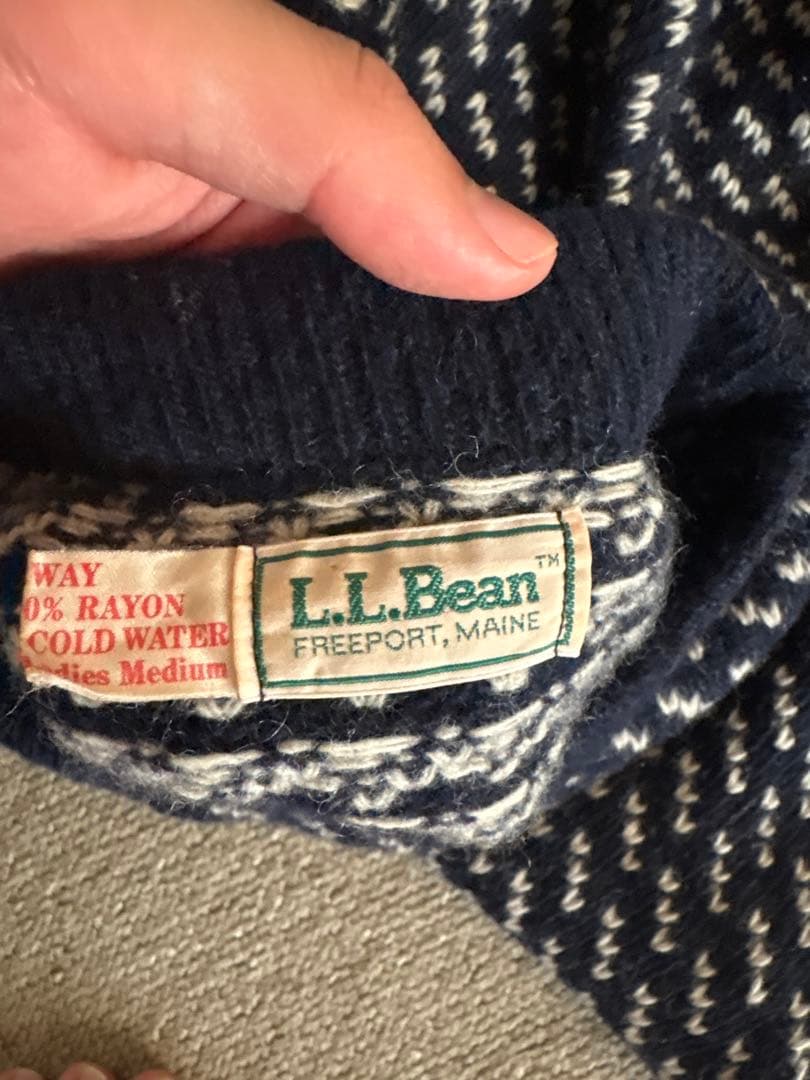 70's L.L.Bean バーズアイニット　ネイビー