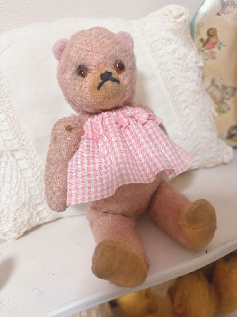 週末限定　ピンク　ʕ•ᴥ•ʔ アンティークベア　ミニベア　ヴィンテージ