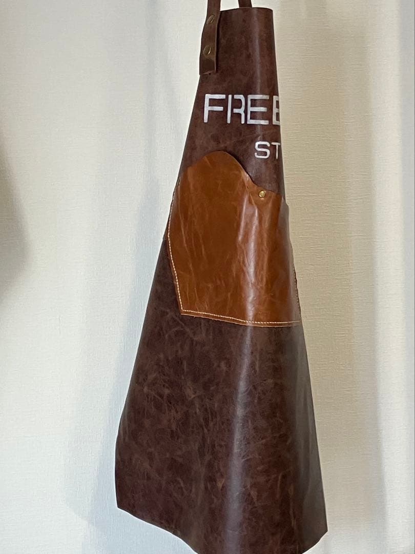 本革　レザーエプロン 一点物　作業用　DIY、ガーデニング、キッチン、カフェ