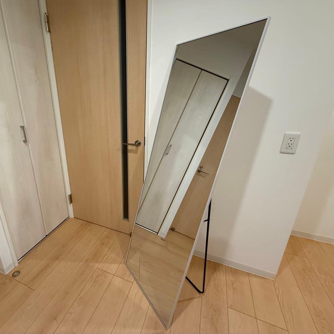 全身鏡 スタンドミラー 160×50cm 大型 ホワイト 姿見