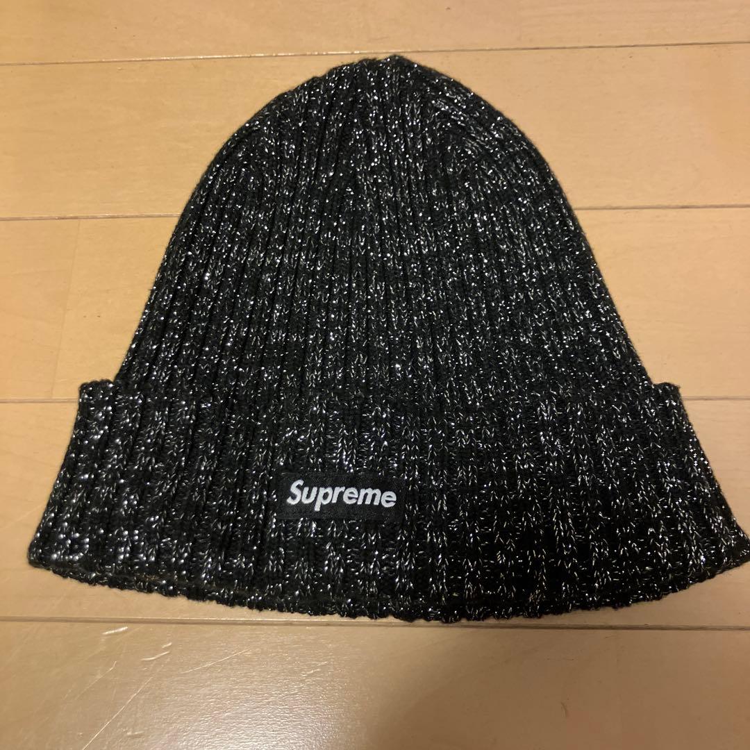25ss Supreme ブラック ラメ ニット帽