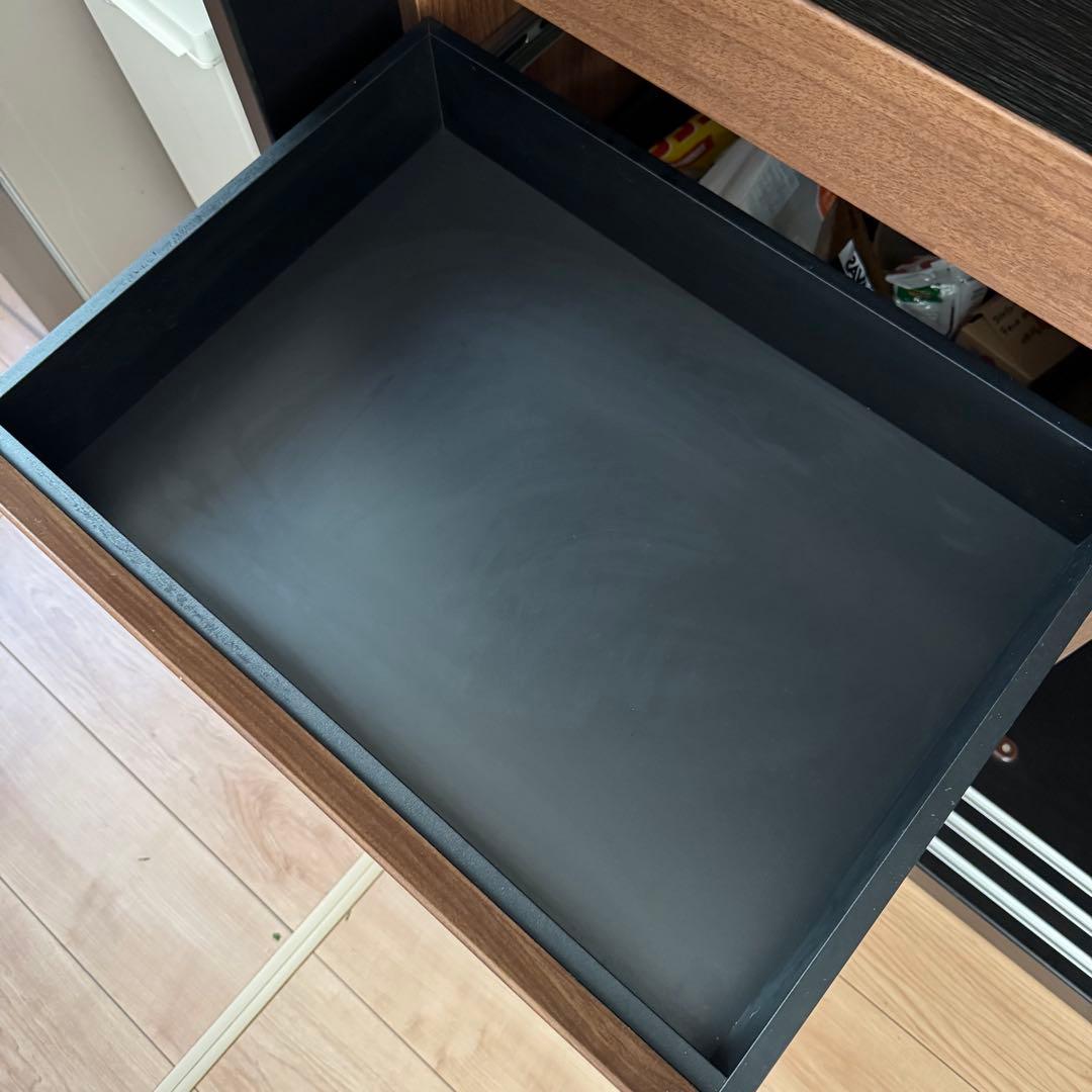 【IDC大塚家具】キッチンボード「ネロ」 ブラック 幅180cm