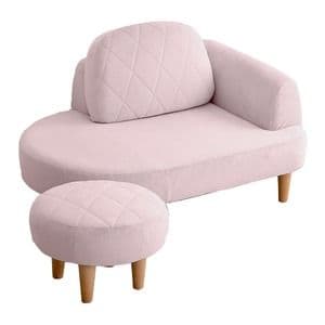 大人かわいい コンパクトカウチソファ ピンク