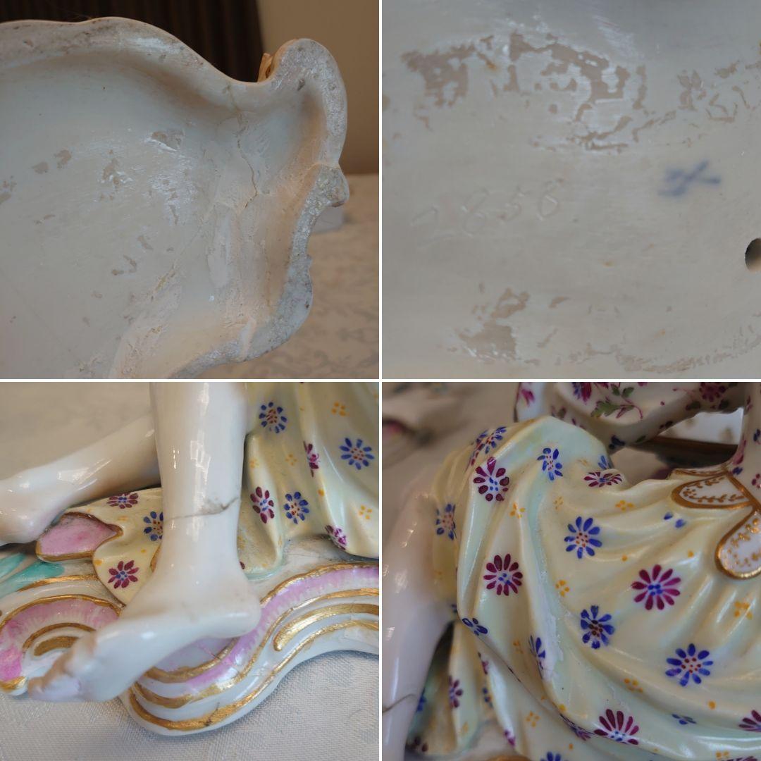 マイセン　大型　ポプリボウル　ペア　貴婦人　貴公子