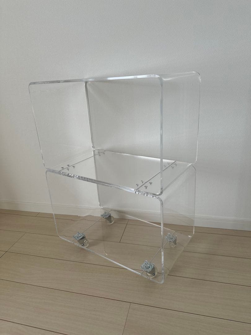 APTONEアプトン★クリアチェスト★透明アクリルキャスターラック