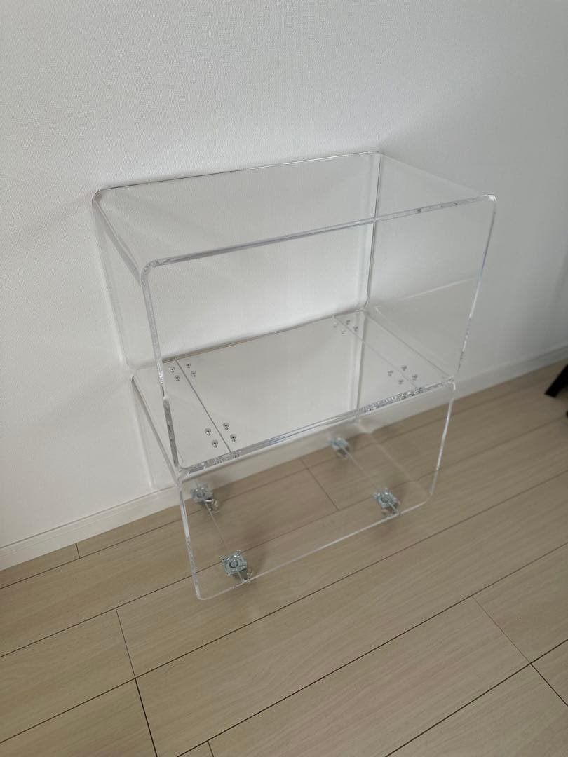 APTONEアプトン★クリアチェスト★透明アクリルキャスターラック