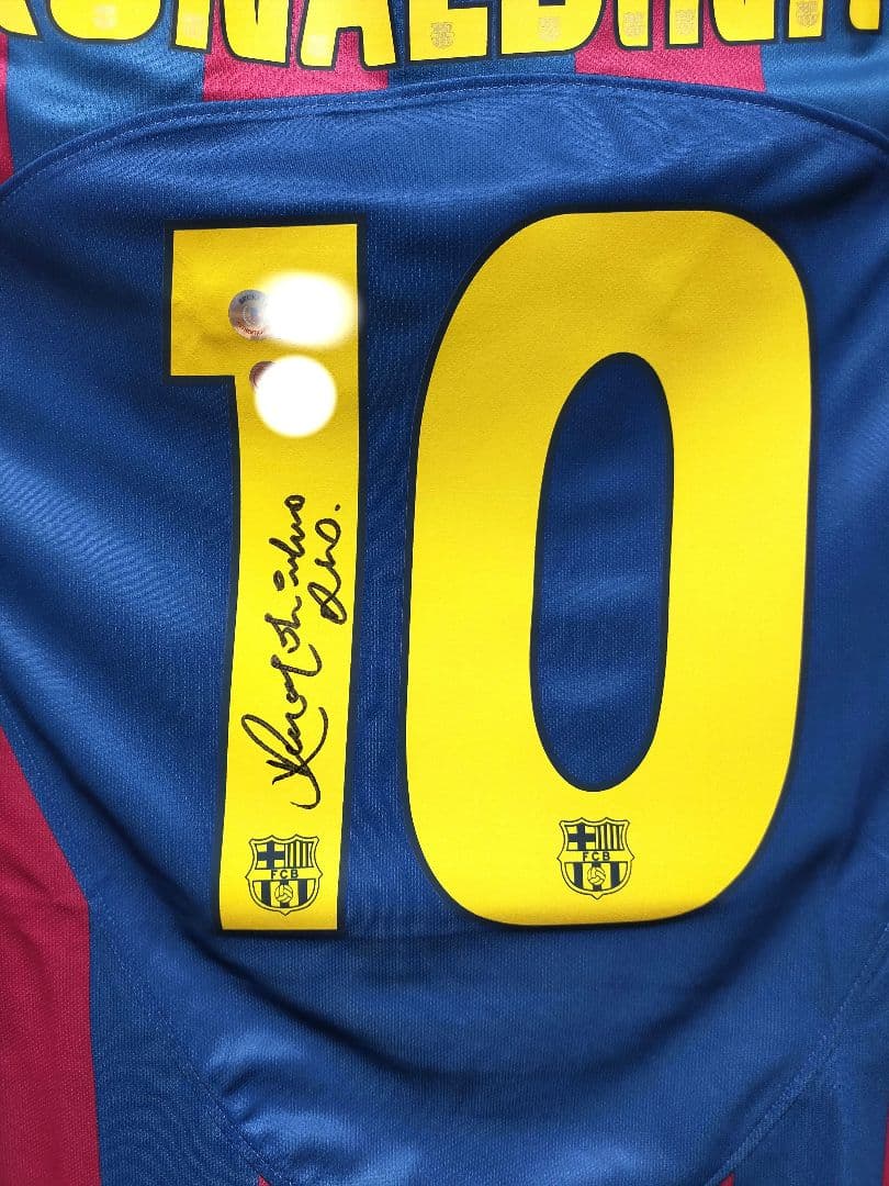 【正規品】ロナウジーニョ／直筆サイン／FCバルセロナ／ジャージ、ユニフォーム