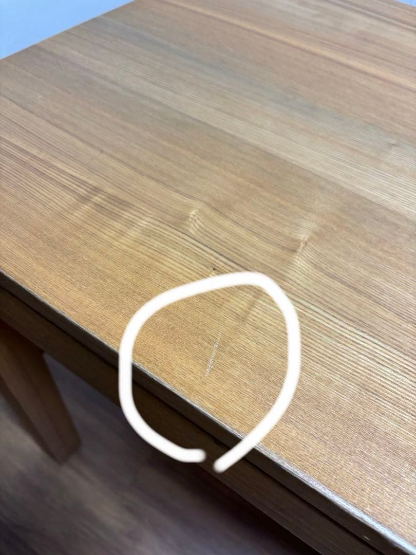 タモ材天然杢 シンプルなデスク