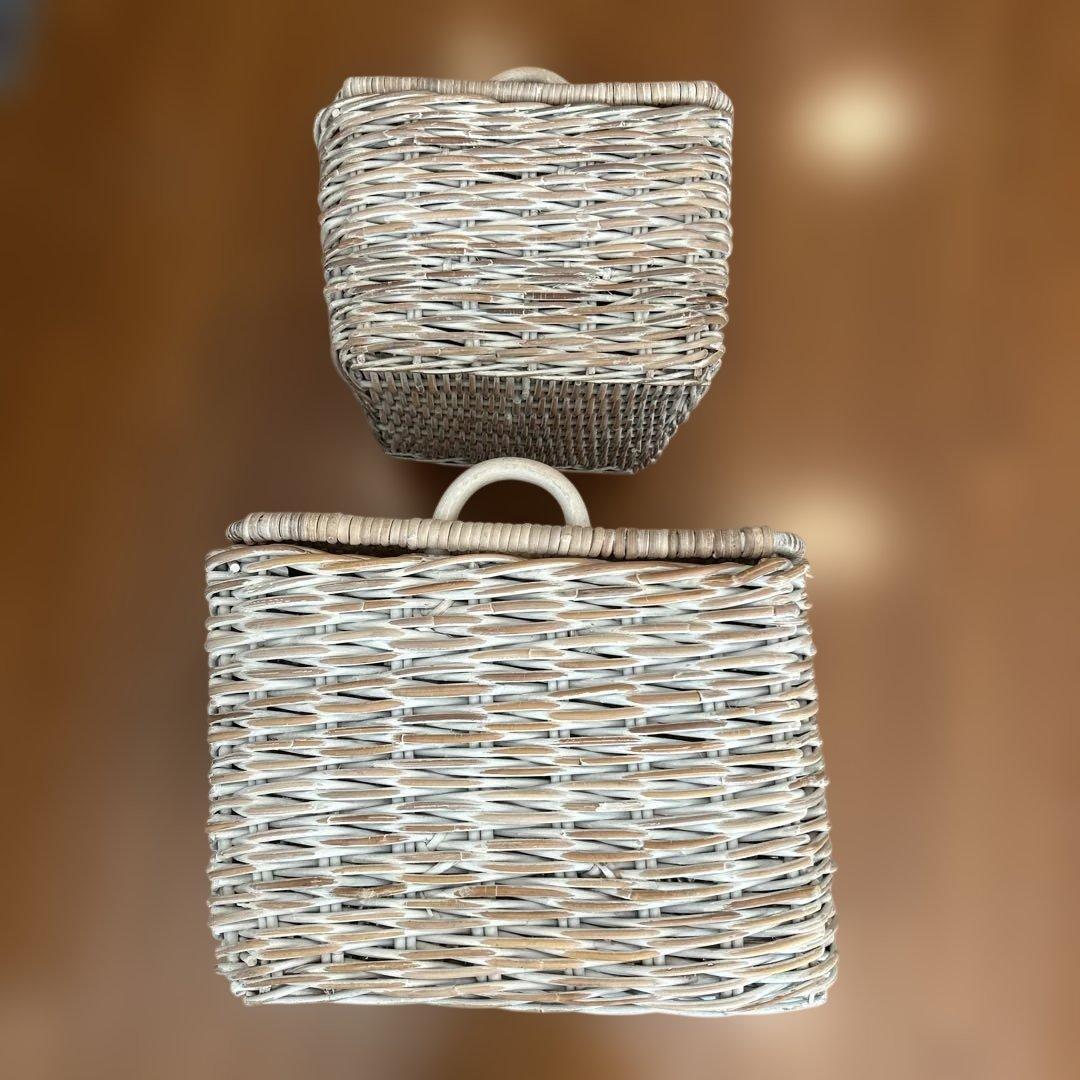 ローラアシュレイ 籠バスケットBOX 2個セット