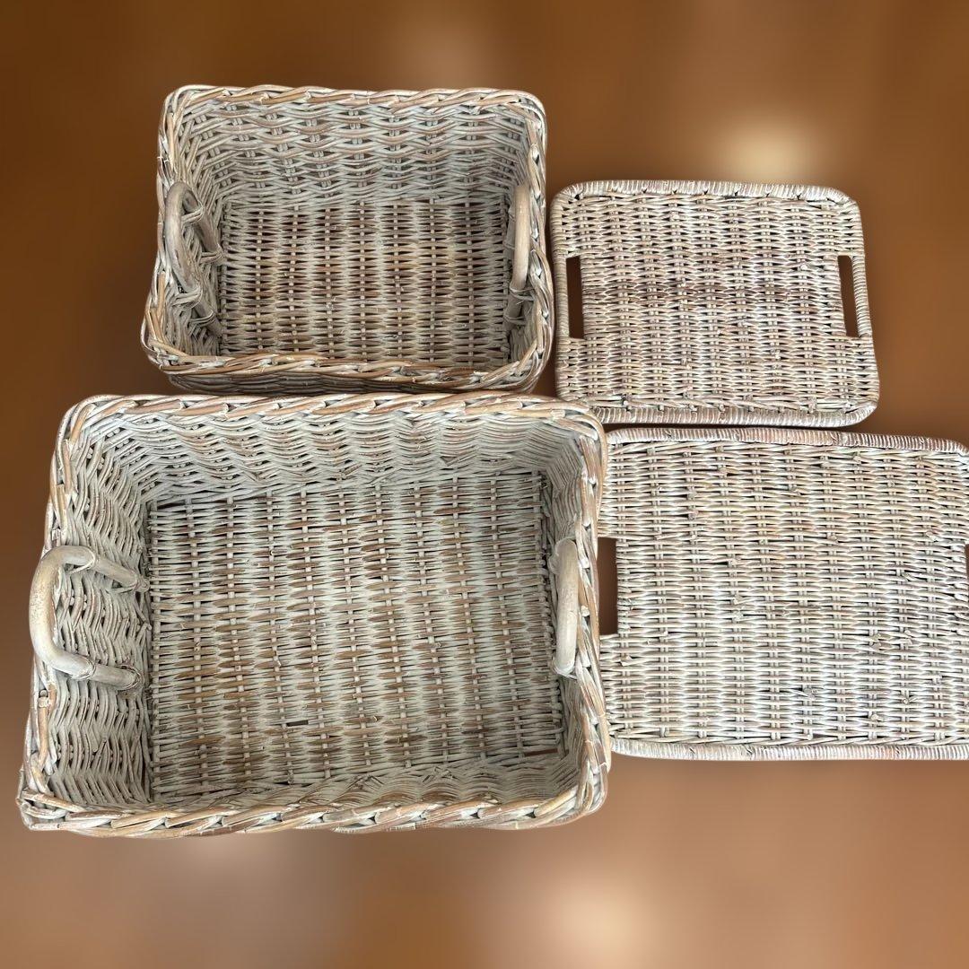 ローラアシュレイ 籠バスケットBOX 2個セット