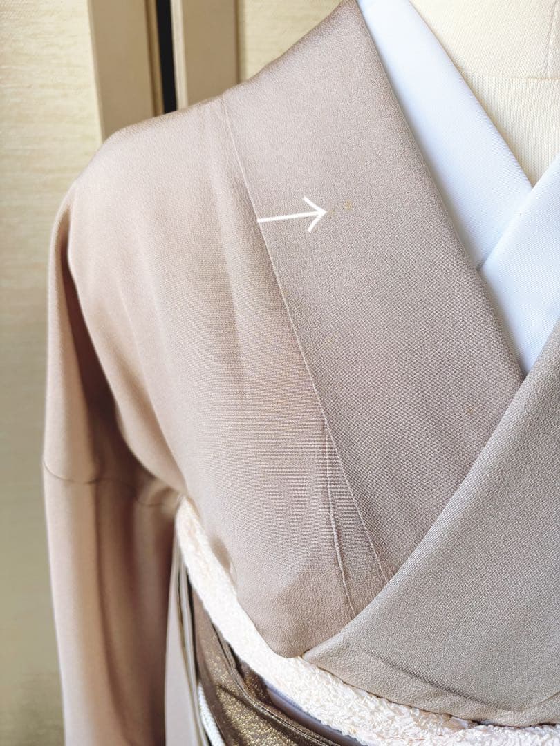 正絹　付け下げ　フルセット　裄65 卒業式　入学式　お宮参　袋帯 S グレー　白