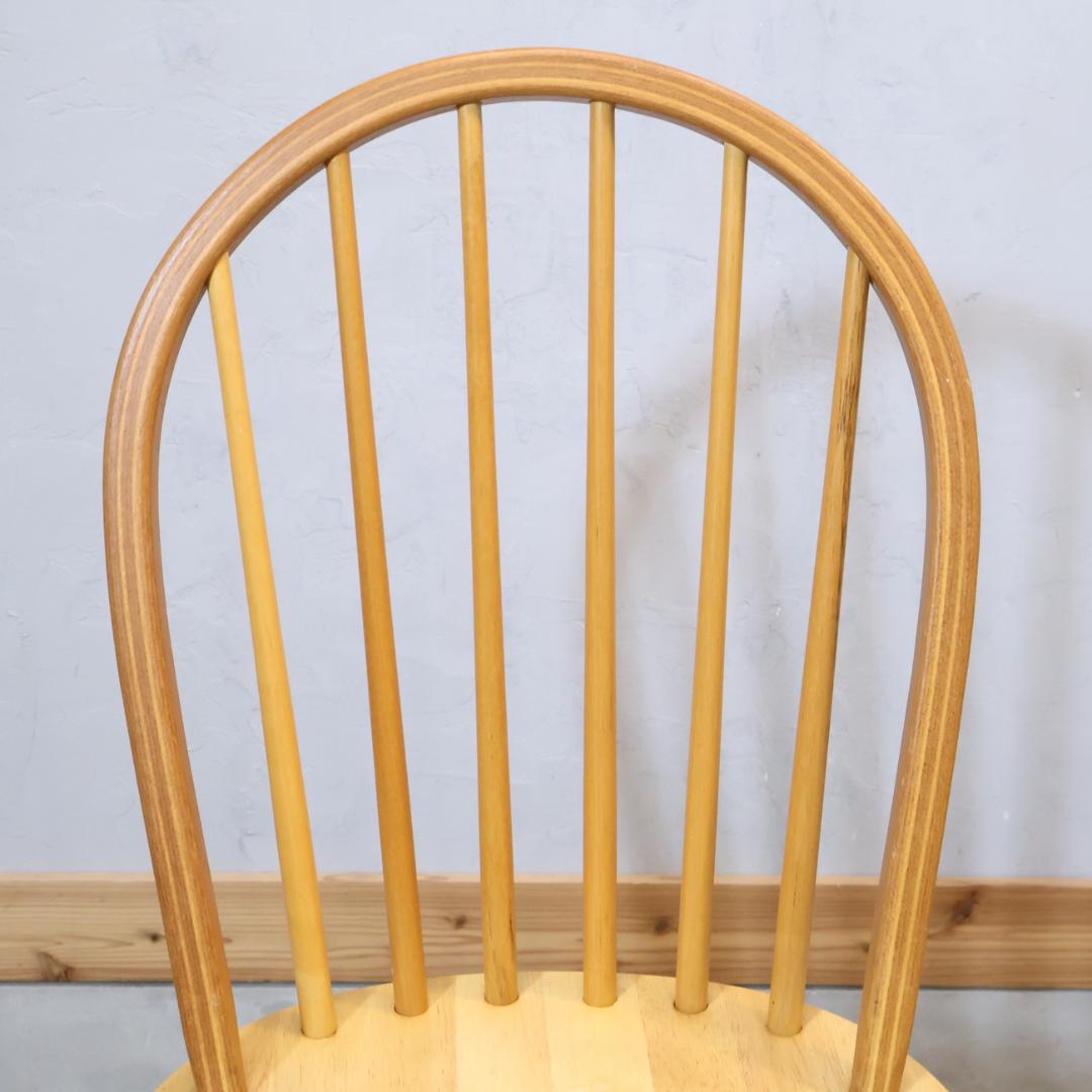 アンティーク調 ダイニングチェア ナチュラル ウィンザーチェア フープバック