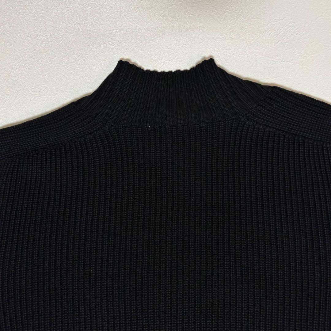 グランサッソ 8G レインウール モックネックニット ブラック 50 約5万円