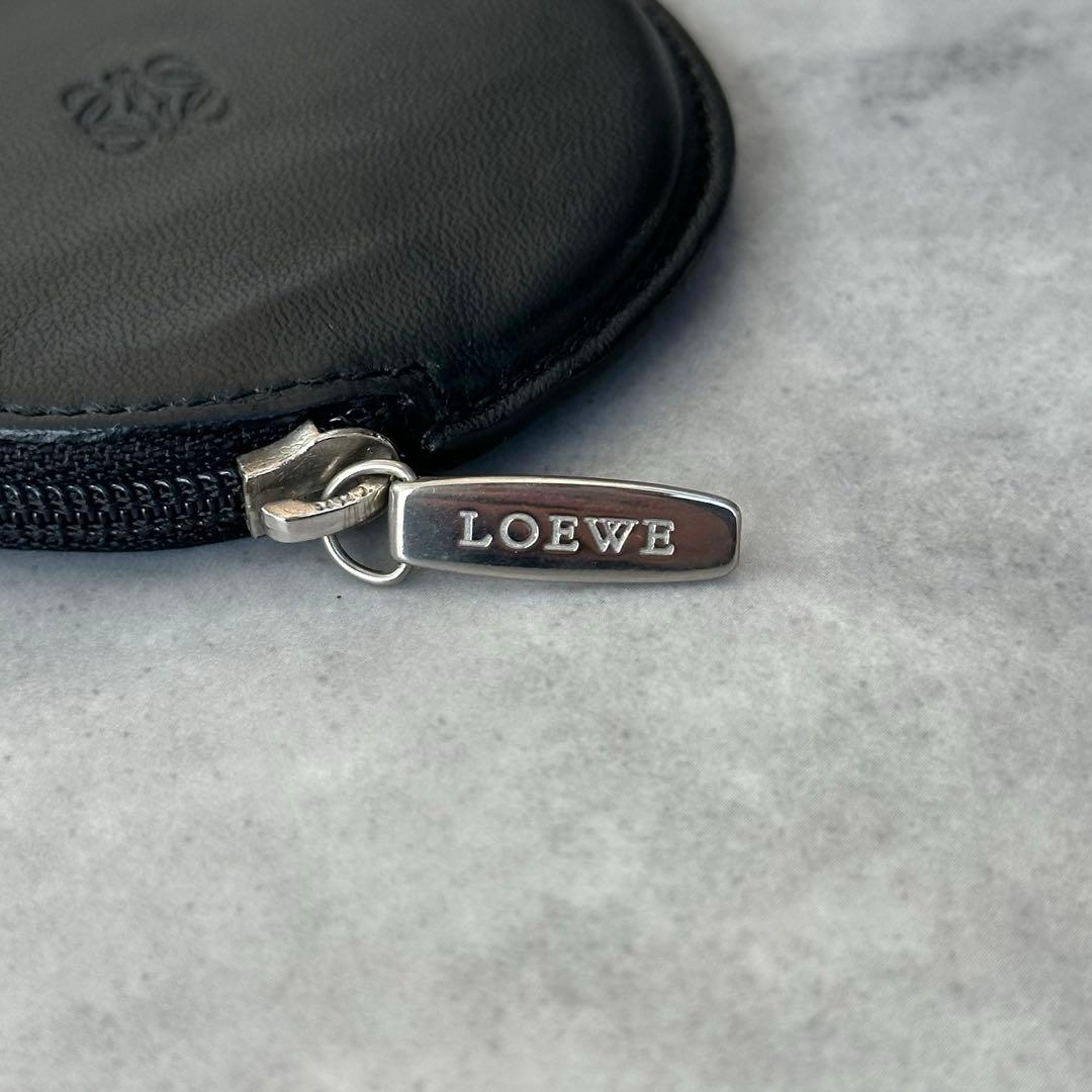 LOEWE アナグラム　ラウンド　ケース　本革レザー　黒