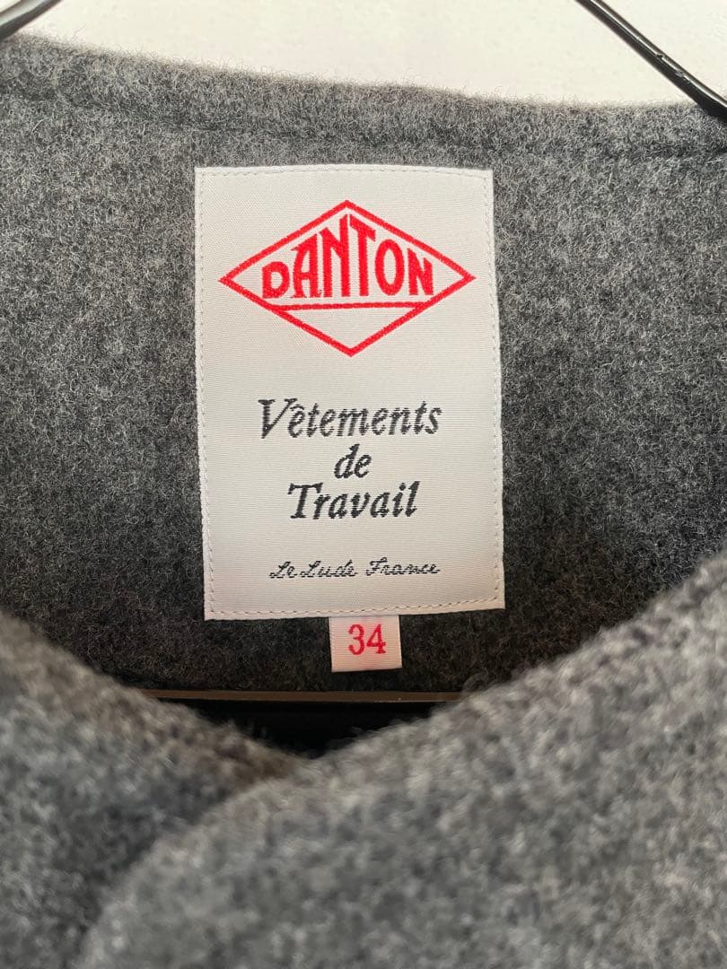 しょこら様　DANTON ウールライトパイルノーカラージャケット