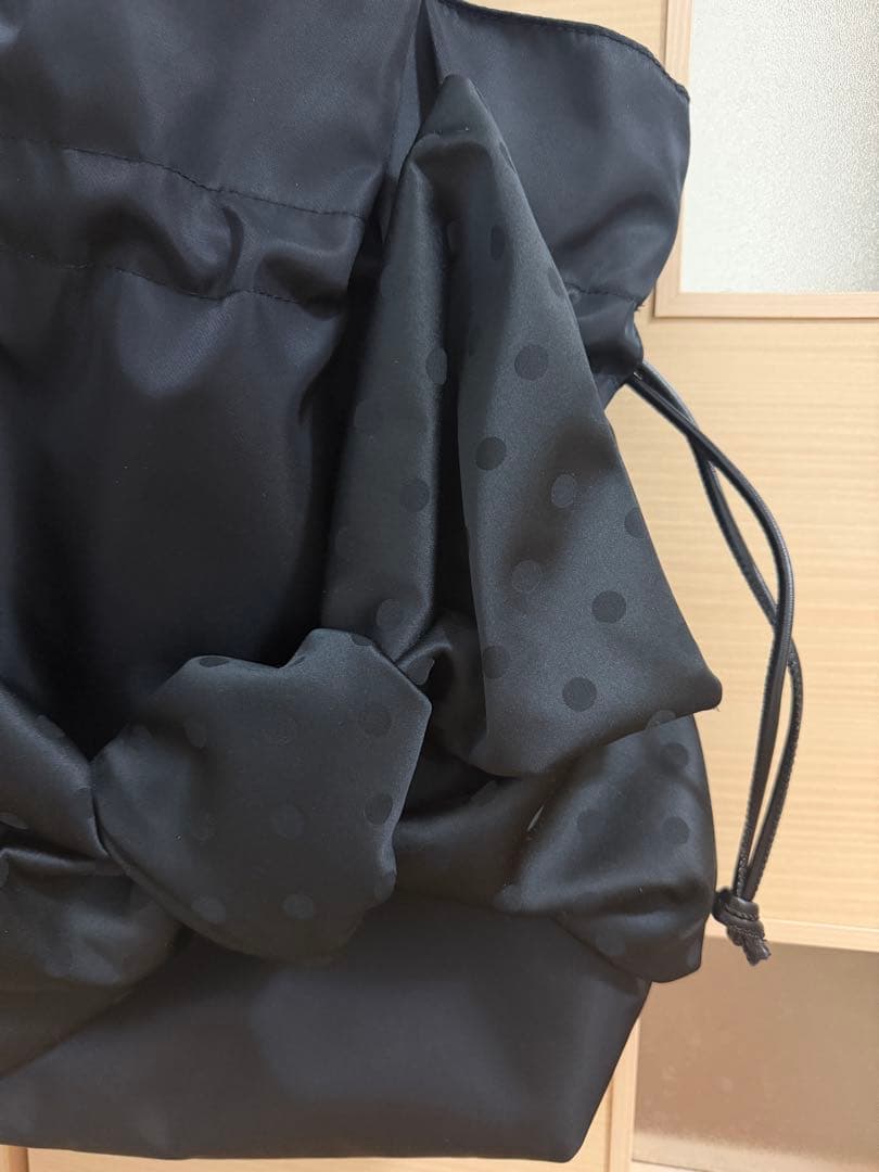 【JENNE】リボントートバッグブラック水玉