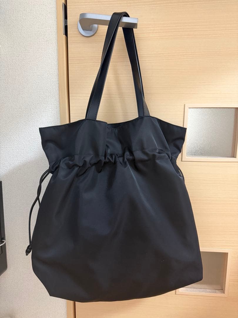 【JENNE】リボントートバッグブラック水玉